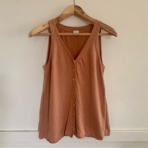 POETRY Sleeveless Knitted Top (cotton & linen) in pink (blush / coral), size 4